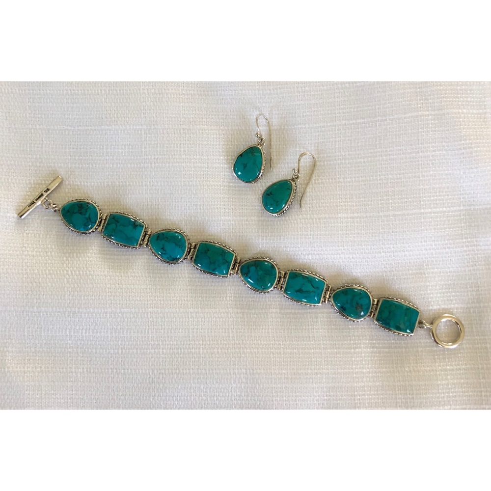 Sterling silver bracelet and earrings